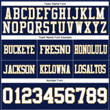 Custom Navy White-Old Gold Authentic Football Jersey