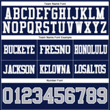 Custom Navy Gray-White Authentic Football Jersey
