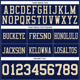 Custom Navy Cream Authentic Football Jersey