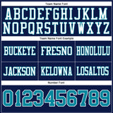 Custom Navy Teal-White Authentic Football Jersey