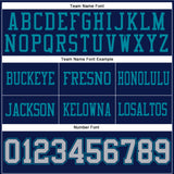 Custom Navy Gray-Teal Authentic Football Jersey