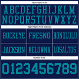 Custom Navy Teal Authentic Football Jersey