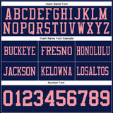 Custom Navy Medium Pink Authentic Football Jersey