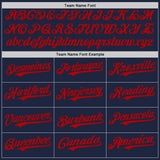 Custom Navy White-Red Authentic Baseball Jersey