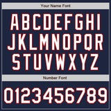 Custom Stitched Navy White-Red Baseball Pullover Sweatshirt Hoodie