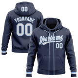 Custom Stitched Navy White-Light Blue Baseball Pullover Sweatshirt Hoodie