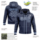 Custom Stitched Navy White-Light Blue Baseball Pullover Sweatshirt Hoodie