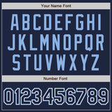 Custom Stitched Navy White-Light Blue Baseball Pullover Sweatshirt Hoodie