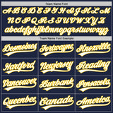 Custom Navy Yellow-White Authentic Baseball Jersey