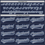Custom Navy Gray-Light Blue Authentic Baseball Jersey