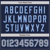 Custom Navy Gray-Light Blue Authentic Baseball Jersey