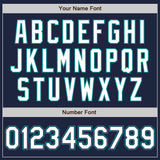 Custom Navy White-Teal Authentic Baseball Jersey
