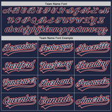 Custom Navy White-Red Authentic Baseball Jersey