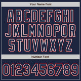 Custom Navy White-Red Authentic Baseball Jersey