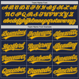 Custom Navy Gold Authentic Baseball Jersey