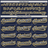 Custom Navy White-Gold Authentic Baseball Jersey