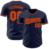 Custom Navy Orange Authentic Baseball Jersey