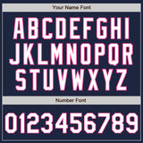 Custom Navy White-Pink Authentic Baseball Jersey