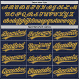 Custom Navy Old Gold Authentic Baseball Jersey