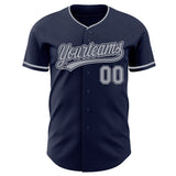 Custom Navy Gray Authentic Baseball Jersey