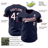 Custom Navy White-Crimson Authentic Baseball Jersey