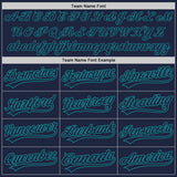Custom Navy Teal Authentic Baseball Jersey