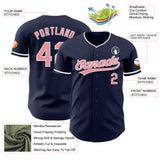 Custom Navy Medium Pink-White Authentic Baseball Jersey