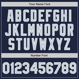 Custom Navy Silver-White Authentic Baseball Jersey