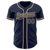 Custom Navy-Vegas Gold Authentic Baseball Jersey