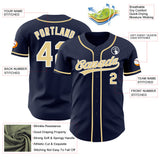 Custom Navy Vegas Gold-White Authentic Baseball Jersey