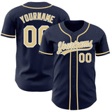 Custom Navy Vegas Gold-White Authentic Baseball Jersey