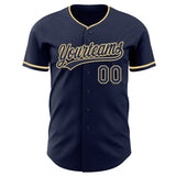 Custom Navy-Vegas Gold Authentic Baseball Jersey
