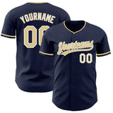 Custom Navy Vegas Gold-White Authentic Baseball Jersey