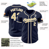 Custom Navy Vegas Gold-White Authentic Baseball Jersey
