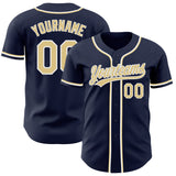 Custom Navy Vegas Gold-White Authentic Baseball Jersey