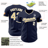 Custom Navy Vegas Gold-White Authentic Baseball Jersey