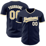 Custom Navy Vegas Gold-White Authentic Baseball Jersey