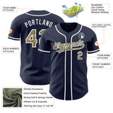 Custom Navy Camo-White Authentic Baseball Jersey