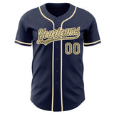 Custom Navy Camo-Cream Authentic Baseball Jersey