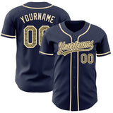 Custom Navy Camo-Cream Authentic Baseball Jersey