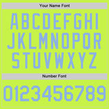 Custom Neon Green Light Blue Mesh Authentic Throwback Baseball Jersey