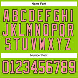 Custom Neon Green Medium Pink-Black Hockey Lace Neck Jersey