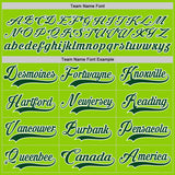 Custom Neon Green Green-White Hockey Lace Neck Jersey