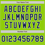 Custom Neon Green Navy-White Authentic Baseball Jersey