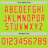 Custom Neon Green Orange-White Authentic Throwback Basketball Jersey