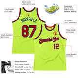 Custom Neon Green Red-Royal Authentic Throwback Basketball Jersey