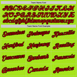 Custom Neon Green Red-Black Authentic Throwback Basketball Jersey