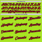 Custom Neon Green Red-Navy Authentic Throwback Basketball Jersey