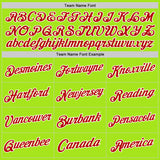 Custom Neon Green Red-White Authentic Throwback Basketball Jersey