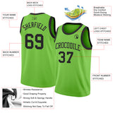 Custom Neon Green Black Authentic Basketball Jersey